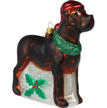 Vánoční dekorace Skleněný pes doga