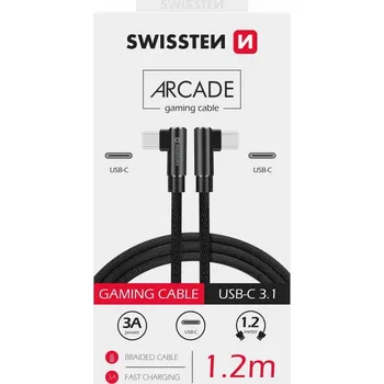 Datový kabel Swissten Arcade USB-C/USB-C 1,2 m černý