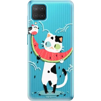 Pouzdro na mobilní telefon Odolné silikonové pouzdro iSaprio - Cat with melon - Samsung Galaxy M12