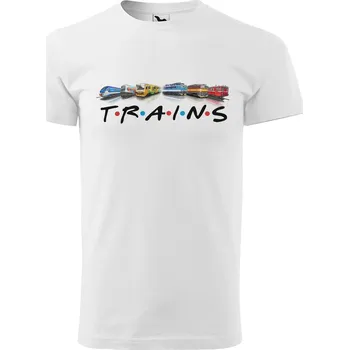 Tričko Trains (Velikost: 2XL, Typ: pro muže, Barva trička: Bílá)