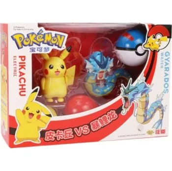 Figurka Pokémon Skládací pokémoni v Pokeballu Varianta: set Pikachu a Gyarados skládací, s krabicí
