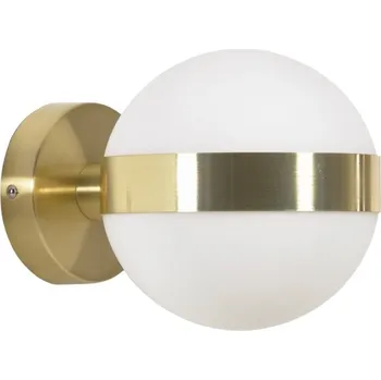 Nástěnné svítidlo Bílo zlatá skleněná nástěnná lampa Kave Home Anasol 15 cm