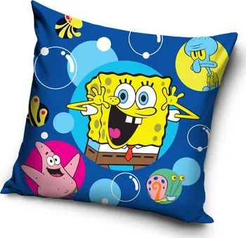 Povlak na dekorativní polštářek Carbotex Sponge Bob Happy povlak na polštářek 40 x 40 cm