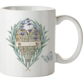 Keramický hrnek 350 ml – Levandulové srdce