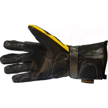 Moto rukavice NTXY 50 žluto-černé kožené rukavice na motorku s kevlarovým chráničem S