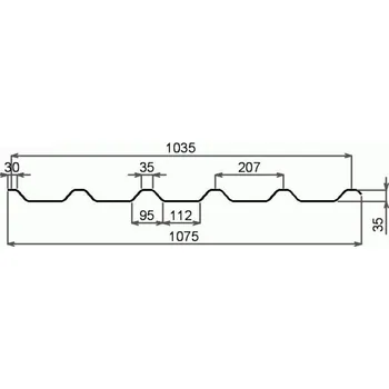 Průsvitná krytina ELYPLAST ELYPLAST Sklolaminát pro prosvětlení trapézových plechů 207/35 SAT, čirá, tl.1mm,1075 x 7000mm, 2xUV389
