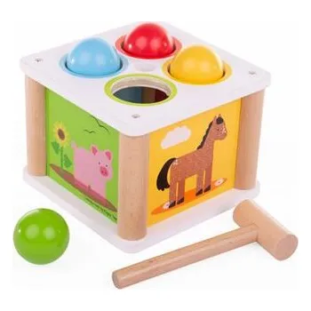 Hračka pro nejmenší Bigjigs Baby Dřevěná zatloukačka Farma
