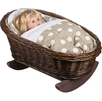 Doplněk pro panenku Kolébka proutěná pro panenku MARIE II. šedá