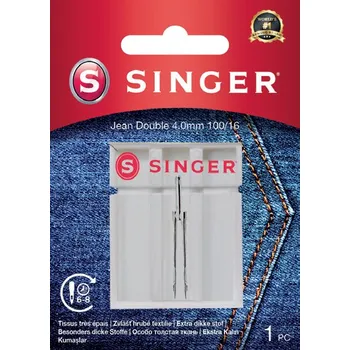 Dvojjehla na džínovinu Singer 4 mm 1x100