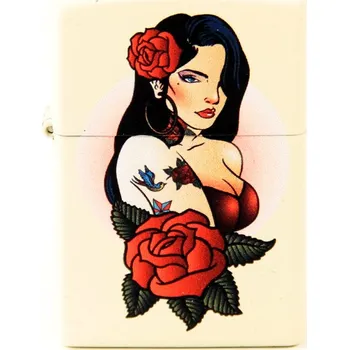 ZIPPO creme color "Pin Up Tattoo Girl Design" 60004397