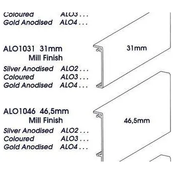 Stavební profil Ukončovací profil ALO2015, Profil hladký 15 mm ukončovací - delší hran