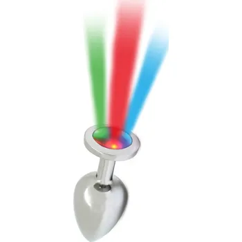 Anální šperk Rimba Pisa Butt Plug with LED Lights Silver
