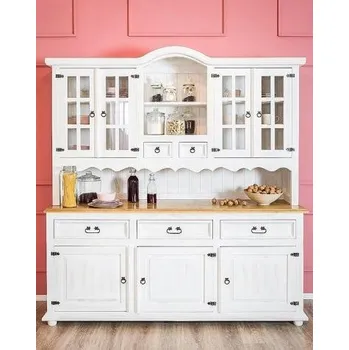 Komoda MAMBA vitrína POPRAD V02, masivní dřevo