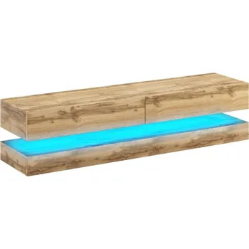 Televizní stolek SIGNAL Závěsná skříňka pod TV - COSMO, s LED osvětlením, dub votan