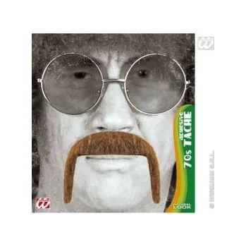 Karnevalový doplněk Knír 70.léta hnědý, blond