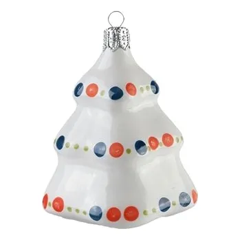 Vánoční dekorace Stromeček s kouličkami porcelán