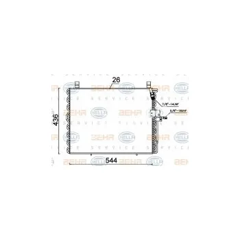 Chladič motoru Kondenzátor, klimatizace HELLA (8FC351301484)