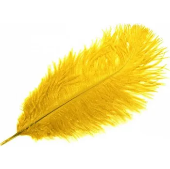 Pštrosí peří 20-25 cm, barva žlutá