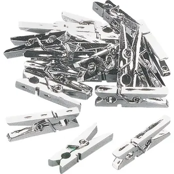 Scrapbooking Mini kolíčky stříbrné 2,5 cm 20 ks