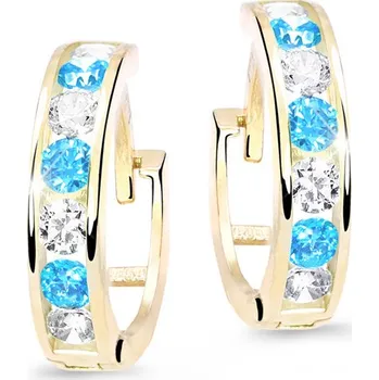 Náušnice Cutie Jewellery Dětské náušnice zlaté C3345Z-Sv modrá