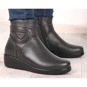 Dámská zimní obuv Prety Zimní kotníková obuv na klínku 8117-2G šedá 36