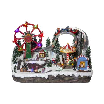 Dekorativní svítidlo Vánoční dekorační lunapark s kluzištěm a ruským kolem StarTrading 680-88