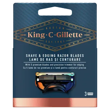 Příslušenství k holicímu strojku King C. Gillette holicí hlavice pro holení a tvarování 3 ks