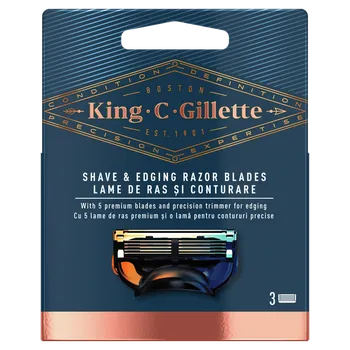 Příslušenství k holicímu strojku Gillette King C. holicí hlavice pro holení a tvarování 3 ks
