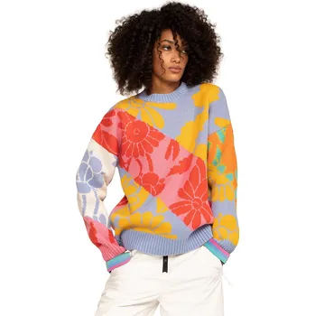 Dámský svetr svetr Roxy Rowley X Roxy Apreski Layer - WBB8/Bright White Patch Rowley Jacq L