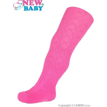 NEW BABY Žakárové punčocháče New Baby Tmavě růžové Vel. 128 (7-8 let)