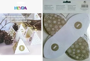 Vánoční dekorace Heyda Adventní kalendář krabičky zlatá/bílá 24 ks