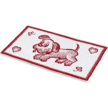 Ručník Ručník červený-bordó, Pejsek 28,5x50 cm (Ručník s pejskem, pes)