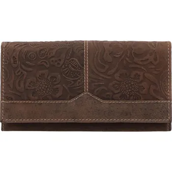 Peněženka Dámská kožená peněženka hnědá se vzorem - Tomas Slat hnědá