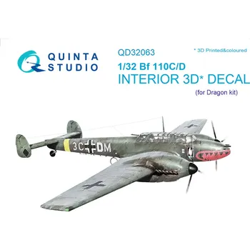 Plastikový model Quinta studio 1/32 Bf 110C/D 3D-Print&colour Interior (DRAG)