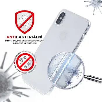 Kryt Forcell pro Apple iPhone Xs Max - antibakteriální - gumový - průhledný