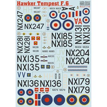 Plastikový model Print Scale 1/72 Hawker Tempest F.6 (wet decals)