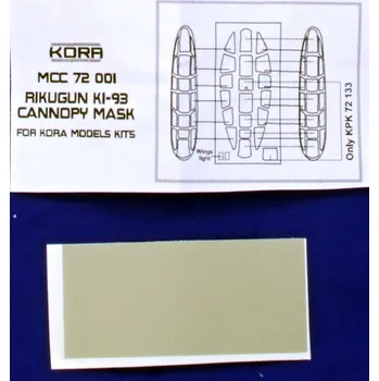 Plastikový model KORA Models 1/72 Canopy Mask Rikugun Ki-93