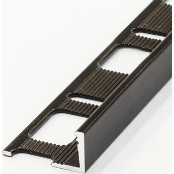 Stavební profil Lišta Havos profil L 11 mm 2,5 m hliník komaxit, černá (Ukončovací lišta L schodová masiv)