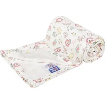 Dětská deka Kaarsgaren Letní deka 70x100cm bavlna růžová zvířátka