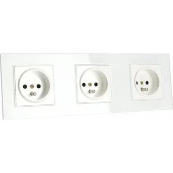 Elektrická zásuvka APPIO Skleněná trojzásuvka bílá