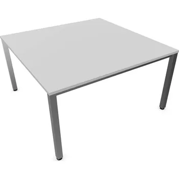 Jednací stůl Stůl konferenční, barva světle šedá, š x h: 1400 x 1400 mm, podnoží sloupové hranaté matné