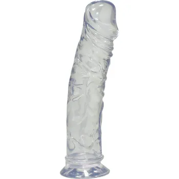 Dildo Crystal Clear Medium Dong - Krásný realistický masturbátor s přísavkou