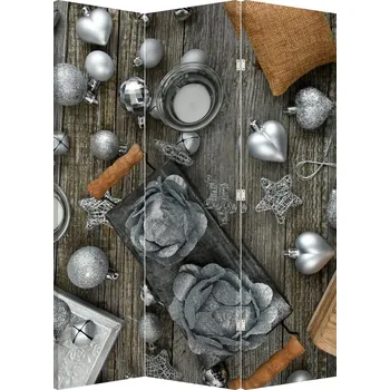 Paraván LuxusniObrazy.cz Paraván - Stříbrné vánoční dekorace