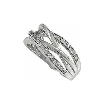 Prsten Stříbrný prsten se zirkony propletený velikost prstenu 52