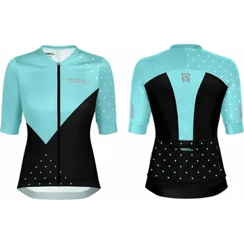 cyklistický dres dres ROCK MACHINE Catherine Pro černo/světle modrý