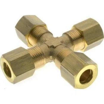 Fitinka 13510-6 Mosazná křížová X-spojka trubek D-6mm