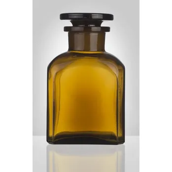 Dóza na potraviny Sklárny Moravia Dóza skleněná prachovnice 150ml, hnědá, hranatá, zabroušené víko