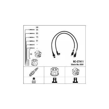 Zapalovací kabel Sada kabelů pro zapalování NGK RC-CT411 - PEUGEOT