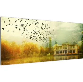 Obraz LuxusniObrazy.cz Obraz malované krajiny se sídlem