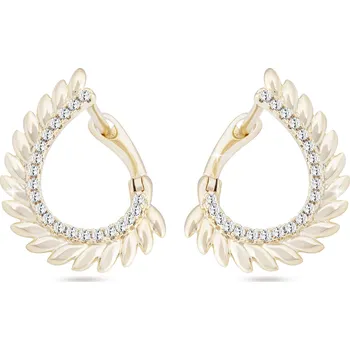 Náušnice biju Pozlacené náušnice 14K, vavřínová větvička zdobená zirkony 1002159